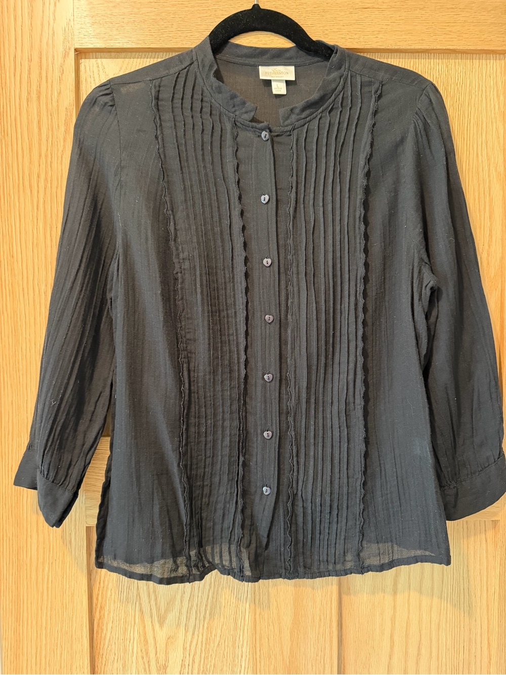 Erin Fetherston for Target Women's Black Pintuck Button-Front Blouse